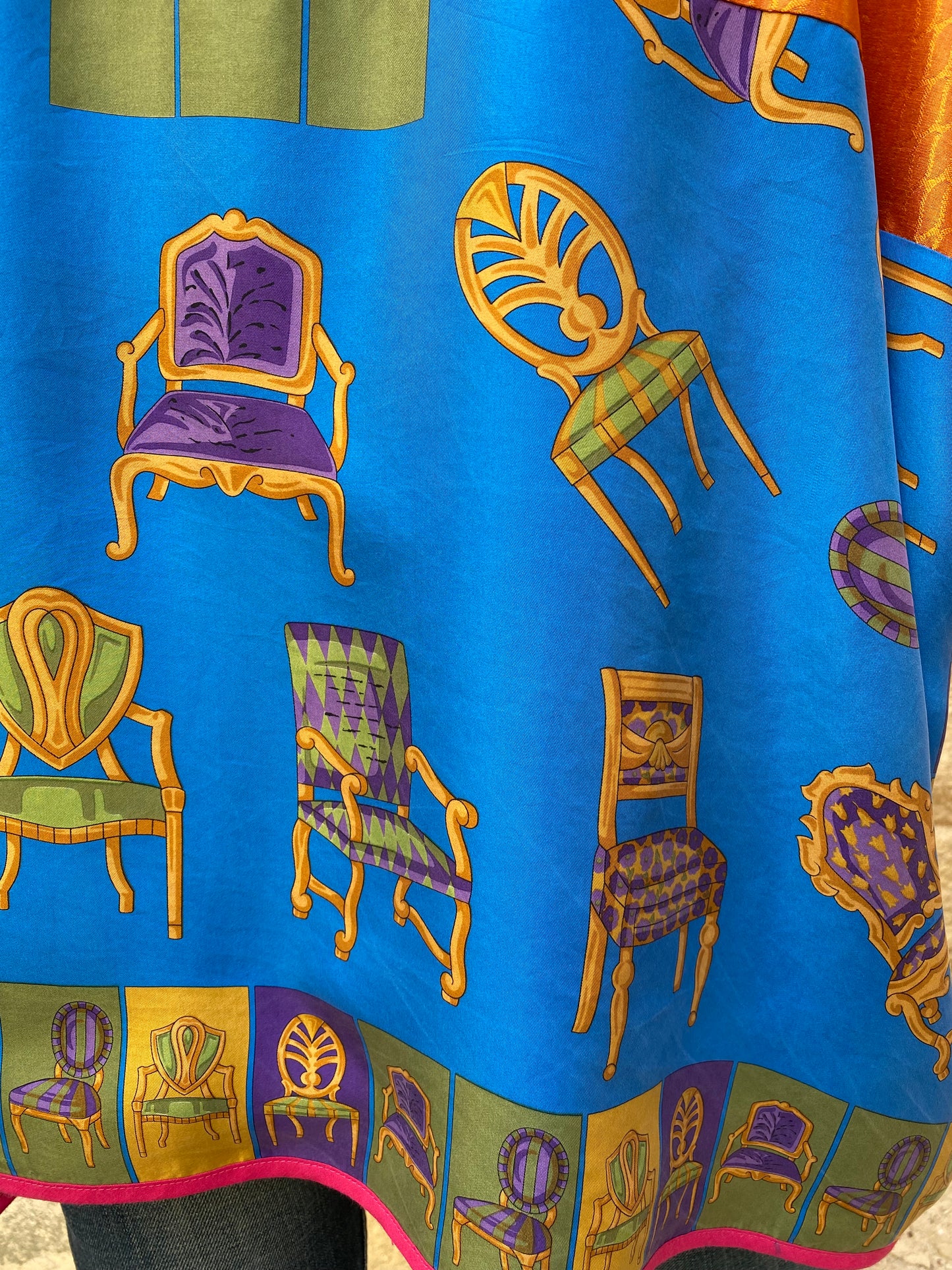Hand-patchwork kimono Tagètes
